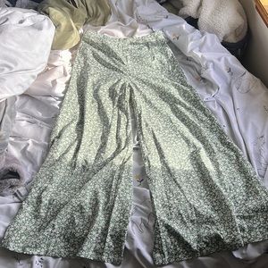 floral patterned wide legged pants